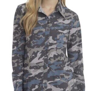Women's Lysse Schiffer Contrast Camo Button Down Top Size XS MSRP $146